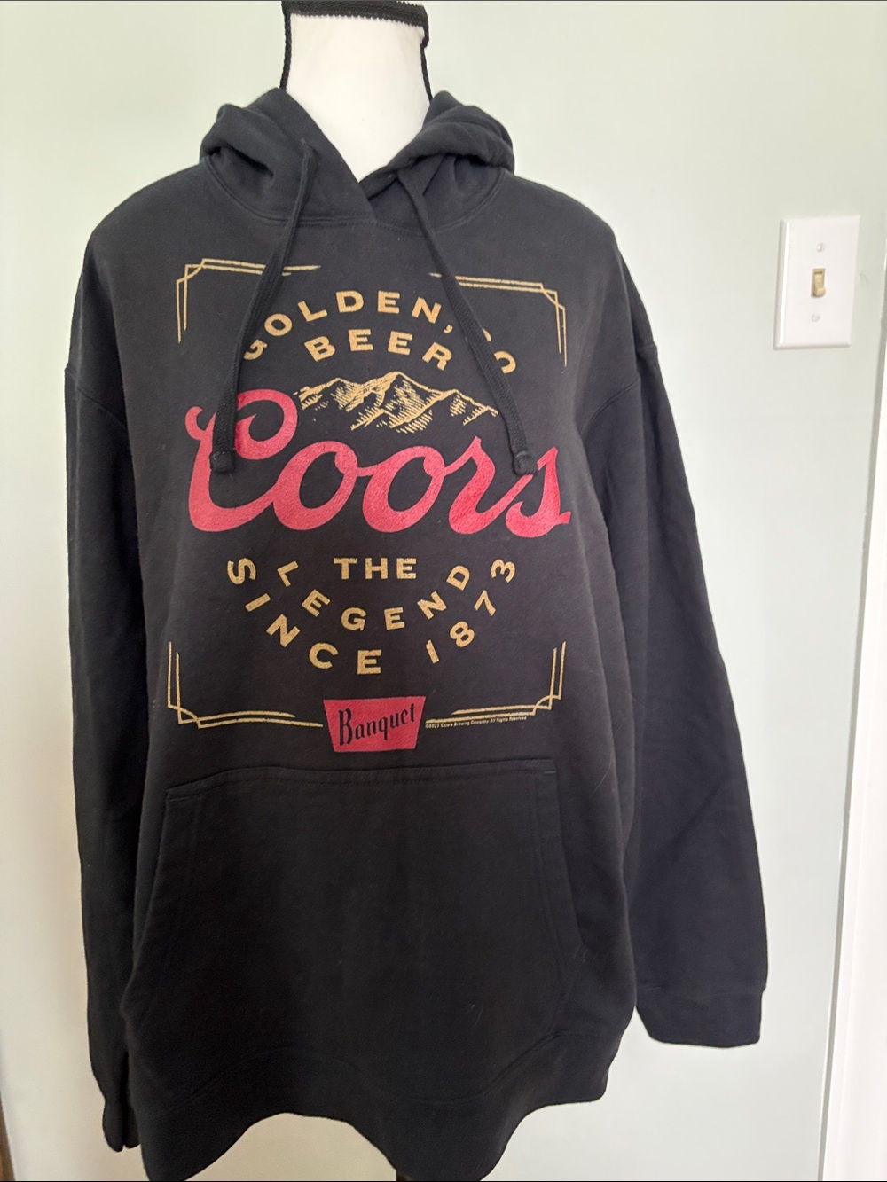 Coors Black Graphic Pullover Hoodie for Men